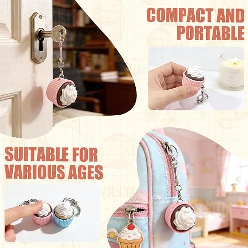 3D Printed Cupcake Shaped Keyboard Button Fidget Toy,Stress Relief Fidget Clicker Keychain,Quiet Anxiety Toys for Adults at Work, Travel, Home – Anxiety Relief & Focus Boost ((Pink + Blue) Cupcake) thumbnail 5