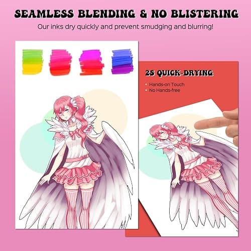 alchilalart 80-Colors Alcohol Based markers, Alcohol Markers Set, Dual Tip Alcohol Sketching Drawing Markers Animation for Adults thumbnail 5