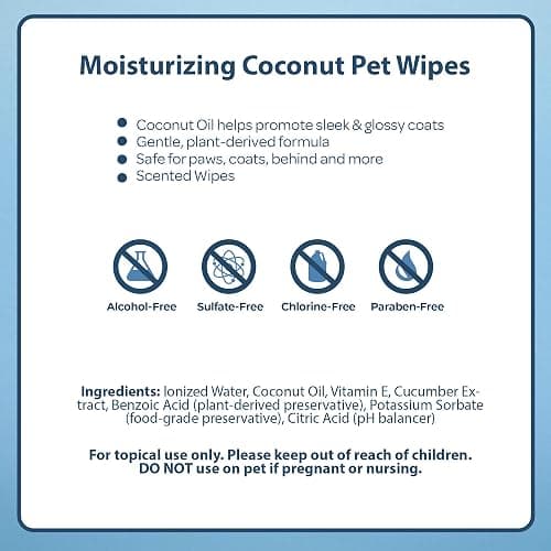 Best Pet Supplies Pet Wipes for Dogs - Dog Wipes Cleaning Deodorizing, for Coats, Ears, Paws - Moisturizing, Coconut, 100 Count thumbnail 5