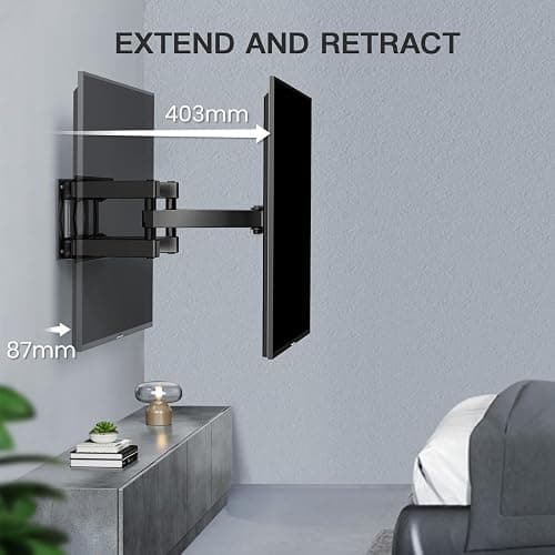 PERLESMITH Soporte TV Pared Articulado Inclinable Y Giratorio – Soporte TV para 26-70 Pulgadas Pantallas – MAX VESA 400x400mm, para Soportar 45kg thumbnail 6