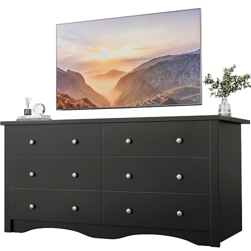 YESHOMY Black Dresser for Bedroom,6 Drawer Dressers, Storage Chest of Drawers for Hallway,Living Room, Entryway thumbnail 4