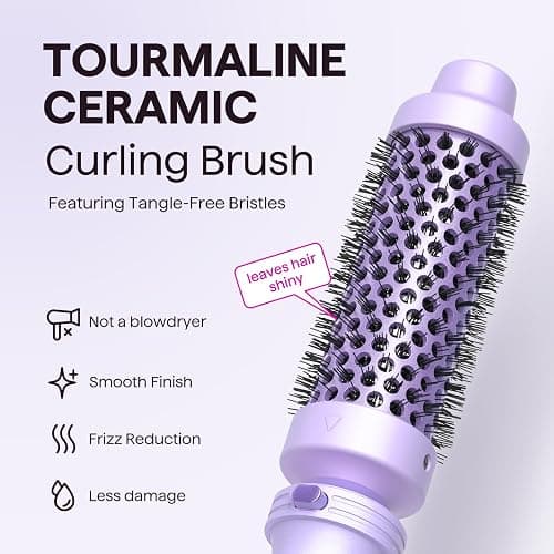 Wavytalk 5 in 1 Curling Iron,Curling Wand Set with Curling Brush and 4 Interchangeable Ceramic Curling Wand(0.5”-1.25”),Instant Heat Up,Include Heat Protective Glove & 2 Clips (Purple) thumbnail 4