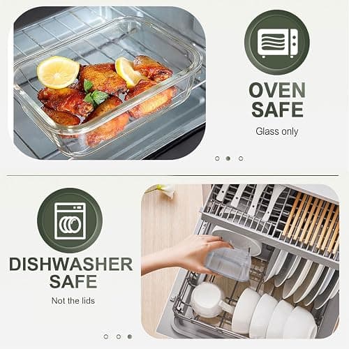 KOMUEE 30 Pieces Glass Food Storage Containers Set, Glass Meal Prep Containers Set with Snap Locking Lids, Airtight lunch Containers for Microwave, Oven, Freezer & Dishwasher,Gray - Gray thumbnail 4