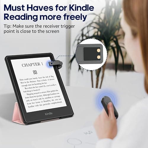 DATAFY Remote Control Page Turner for Kindle Paperwhite Oasis Kobo eReaders, Camera Camcorder Remote Controls, Page Turner Clicker for ipad Tablets Reading Novels with Wrist Strap Storage Bag thumbnail 3