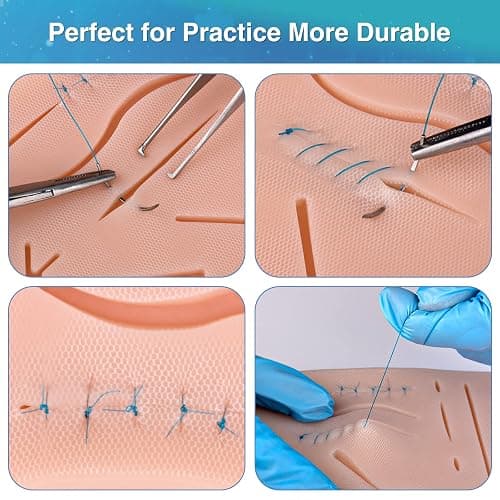 Ultrassist Suture Kit for Medical Students, Suture Stitching Kit with 19 Pre-Cut Wounds, Suture Instruments, Various Suture Threads and Needles, Ideal Practice Suture Training Kit (Education Use Only) thumbnail 4