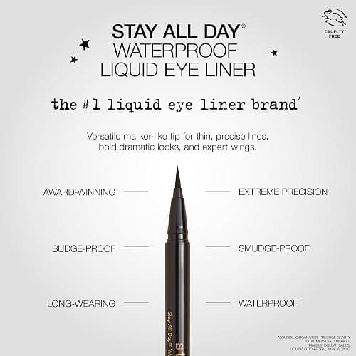 stila Waterproof Liquid Eye Liner, Stay All Day Makeup with Fine Brush Tip Lasting Satin Finish, Smudge-Proof & Transfer-Resistant thumbnail 3
