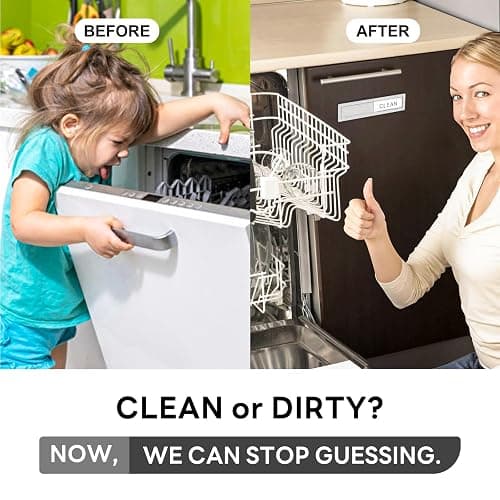 KitchenTour Dishwasher Magnet Clean Dirty Sign, Premium Stainless Steel Clean Dirty Magnet for Dishwasher Funny, Strong Magnet Non-Scratch Dishwasher Sign Kitchen Decor and Accessories thumbnail 3
