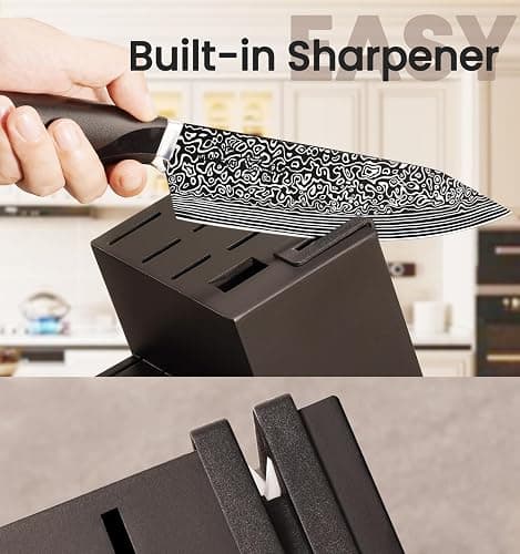 Knife Set, 15 Pieces Kitchen Knife Set with Built in Sharpener, High Carbon German Stainless Steel Knife Block Set, Dishwasher Safe, Mothers Day Gifts thumbnail 5