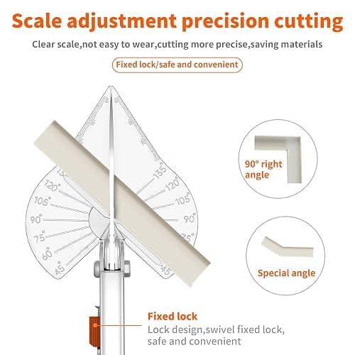 GARTOL Miter Shears, 45-135 Degree Adjustable Angle Scissors, Quarter Round Cutter Tool with Spare SK5 Blades, Trunking Shears for Cutting PVC, Trim and Softwood Moulding (Not for Hardwood) thumbnail 4