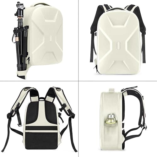 MOSISO Camera Backpack, DSLR/SLR/Mirrorless Photography Camera Bag 15-16 inch Waterproof Hardshell Case with Tripod Holder&Laptop Compartment Compatible with Canon/Nikon/Sony, Beige thumbnail 5