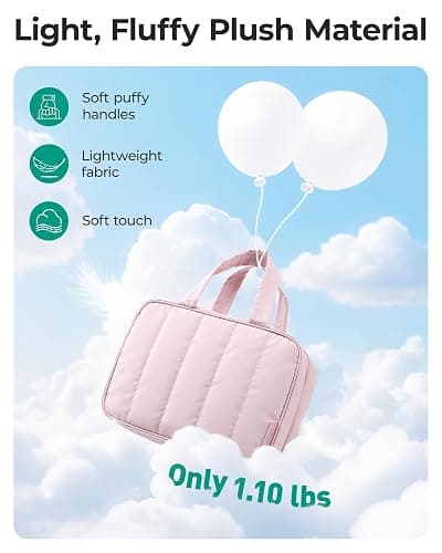 BAGSMART Travel Toiletry Bag for women, Portable Hanging Hook Makeup Bag Organizer, Waterproof Makeup Cosmetic Bag, for Full-Size Accessories, Toiletries, Camel thumbnail 6