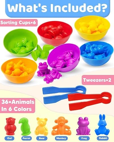 Oomloid Counting Animals Montessori Toys for 3 4 5 Years Old Boys Girls, Preschool Learning Activities Kindergarten Educational Sensory Toys Gifts for Kids Toddlers Ages 3-5, 4-8 thumbnail 3