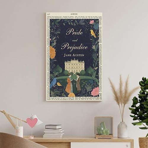 Jane Austen -Pride And Prejudice Literature Vintage Book Poster Canvas Wall Art, High-Definition Printing, Modern Aesthetics, Home, Office, Living Room, Bedroom, Room Aesthetic Decoration08x12inch(20x30cm) thumbnail 7