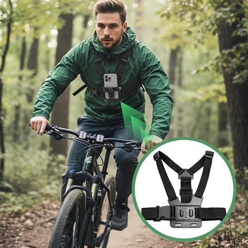 Mobile Phone Chest Mount Set, Strap Holder Cell Phone Clip for Action Camera POV Compatible with Samsung iPhone Plus etc thumbnail 5