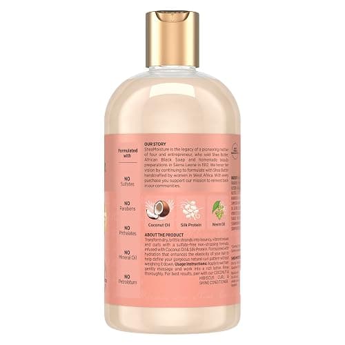 SheaMoisture Curl and Shine Coconut Shampoo Coconut & Hibiscus for Curly Hair Paraben Free Shampoo 13 oz thumbnail 2
