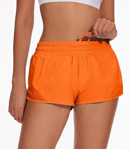 AugIris Athletic Running Shorts for Women with Zipper Pocket,Soft Lightweight Gym Workout Shorts with Mesh Liner Quick Dry thumbnail 3