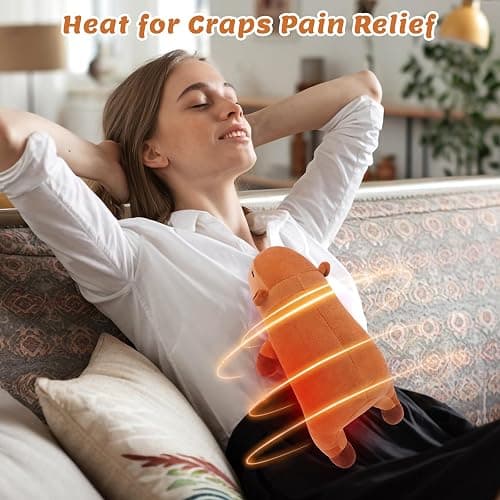 Weighted Capybara Microwavable Heating Pad-1.8lb Weighted CapybaraHeating Pads for Cramps &Period Pain Relief for Women, Plush Heatable & Coolable Stuffed Animals Bedtime Birthday Gift for Women Kids thumbnail 8