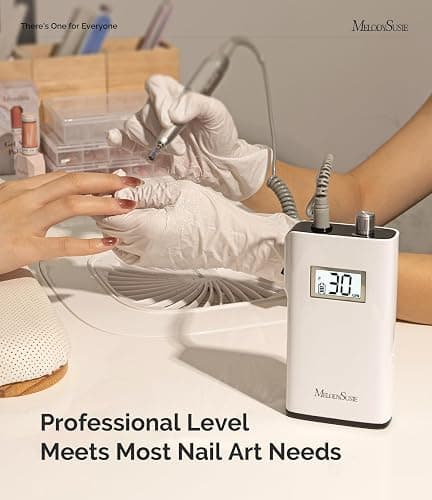 MelodySusie Entry-Level Clip-On Rechargeable Nail Drill, SC320H 30000RPM Popular Classic E-File with LCD Display for Manicure Shaping & Gel Removal, Perfect for Training, Nail Art Practice & Home Use thumbnail 5