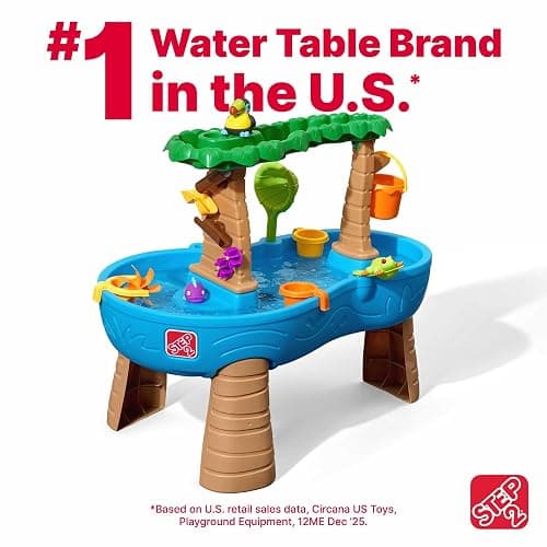 Step2 Tropical Rainforest Kids Water Tables, Outdoor Toddler Activity Table, Ages 1.5+ Years Old, 13 Piece Water Toy Accessories, Blue & Green thumbnail 4