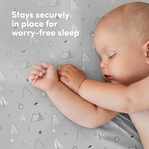 Cotton Crib Sheets 2 Pack – Sweety Fox Mini Fitted Sheets for Baby Boys and Girls, Soft Jersey Knit for Crib or Toddler Bed, Woodland Print thumbnail 5
