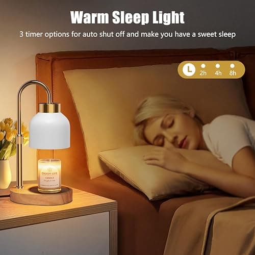 Candle Warmer Lamp with Dimmer Adjustable Height, 2/4/8H Timer,Vintage Home Decor for Scented Jar thumbnail 4