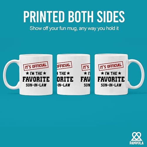 It's Official I'm The Favorite Son-In-Law Funny Son In Law Gifts From Mother Father-In-Law Family Novelty Drinkware Ceramic Mug 11 oz White thumbnail 3