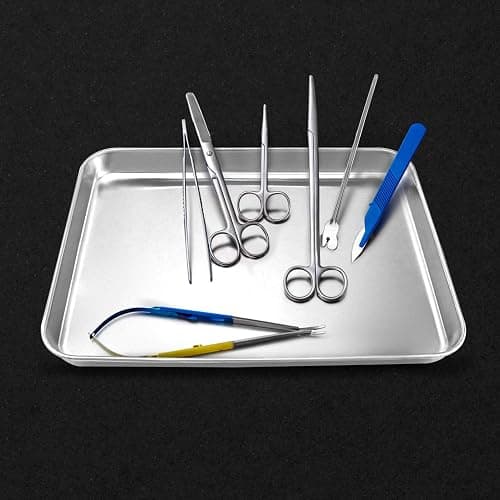 QWORK Stainless Steel Surgical Tray, for Medical Instruments, Tattoo, Surgical Supplies, 12 3/16 x 9 7/16 x 1 5/16 inch, 1 Pack thumbnail 2