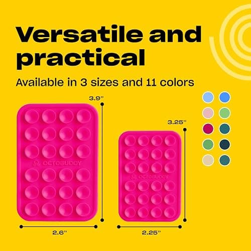 OCTOBUDDY Classic - Silicone Suction Phone Case Adhesive Mount, Hot Pink | Hands-Free, Strong Grip Holder for Selfies & Videos - iPhone & Android Compatible - 2.25″ x 3.25″ thumbnail 6