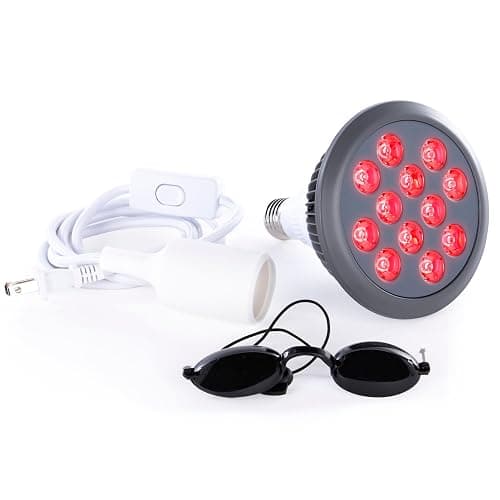hooga Red Light Therapy Bulb, 660nm & 850nm Red & Near Infrared Light, 12 Dual-Chip LEDs, Targeted Light Bulb with Base & Braided Power Cord for Home Wellness Routine, HG24 thumbnail 2