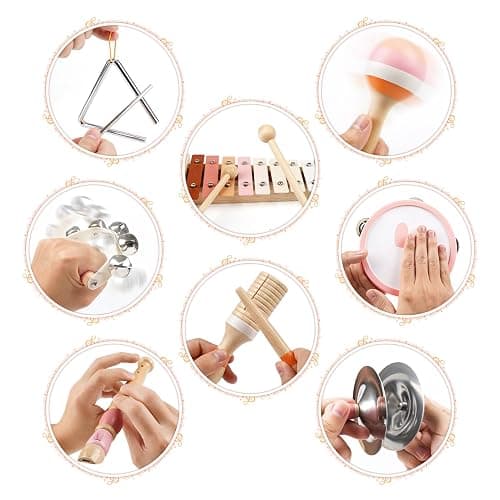 Kids Musical Instruments Musical Toy Xylophone Maracas Girl Toys Baby Wooden Baby Toys for Girl Boy Gifts thumbnail 8