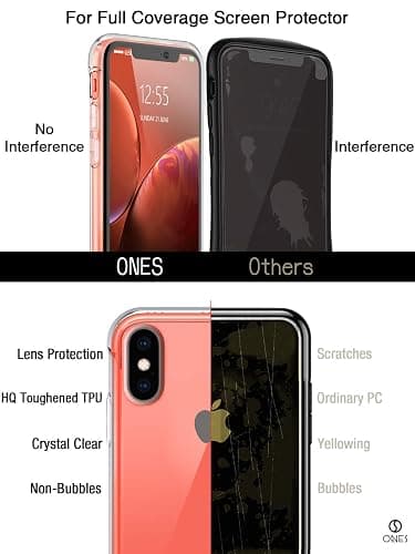 ONES for iPhone X/Xs Case Clear, Slim Soft TPU Silicone Cover for iPhone 10s / 10, Military Drop Protective Thin Phone Bumper Case with Shockproof Airbags, Yellowing Resistant, Transparent thumbnail 9