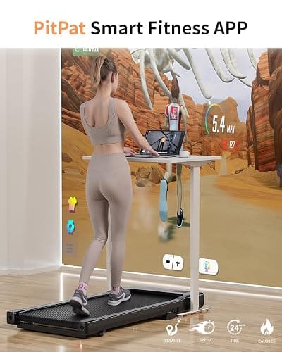 Superun Walking Pad Raceable 6% Incline 2.5HP Under Desk Treadmill 136KG Capacity MAX 12KM/H Foldable Treadmill with HIIT & MIIT Programs APP Control Portable Walking Machine for Home thumbnail 8