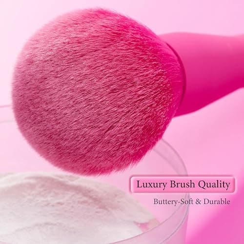 Makeup Brush Set, 15 Piece Quality Makeup Brushes, Premium Synthetic Make Up Brushes for Foundation Powder Blush Highlighter Concealer Makeup Brush Kit for Travel, Hot Pink thumbnail 6