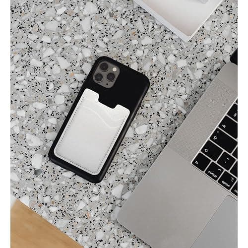 Leather Phone Card Holder, Stretchy Credit Card Holder for Phone Case - 2Pack White thumbnail 7