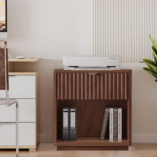 SnuHome Nightstands Set of 2, Nightstand with Drawers Bedside Table End Table, Modern Fluted Nightstand Bed Side Table for Bedroom Living Room Home Office (Brown) thumbnail 7