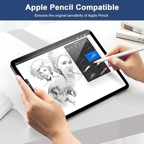 BLOSOMEET 2 Pack Screen Protector for iPad 11th A16 2025 & 10th Generation 10.9 Inch 2022, HD Clear 9H Hardness Tempered Glass [Face ID & Apple Pencil Compatible] Ultra Sensitive Case Friendly thumbnail 8