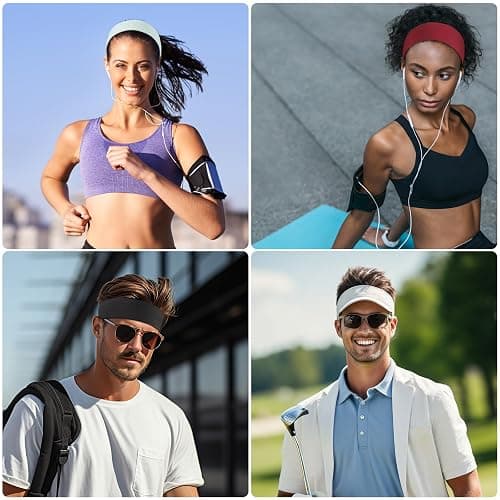 Fishinsea 8 Pack Sport Headbands for Women, Elastic Soft Fabric Non-Slip Hair Bands Hair Warp for Daily Workout Yoga Running Sports thumbnail 5