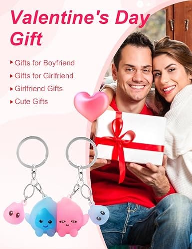 ChunlongFour Matching Keychains Couple Gifts for Boyfriend Girlfriend Him Her Friend Valentine's Day Gift Cute Keychain Set Matching Couple Stuff Best Ideal Gift for Christmas Birthday thumbnail 6