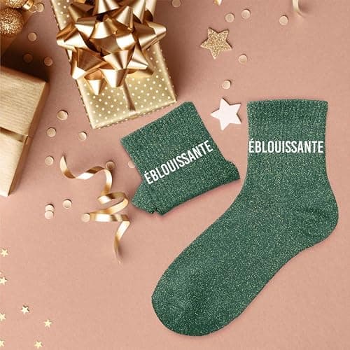 Chaussettes vertes paillettes "Eblouissante" thumbnail 2