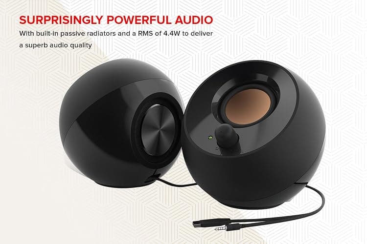 Creative Pebble Modern 2.0 USB powered Compact Speaker Sound System with Clear Sound for Computer, PC, Laptop, Mac - White thumbnail 4