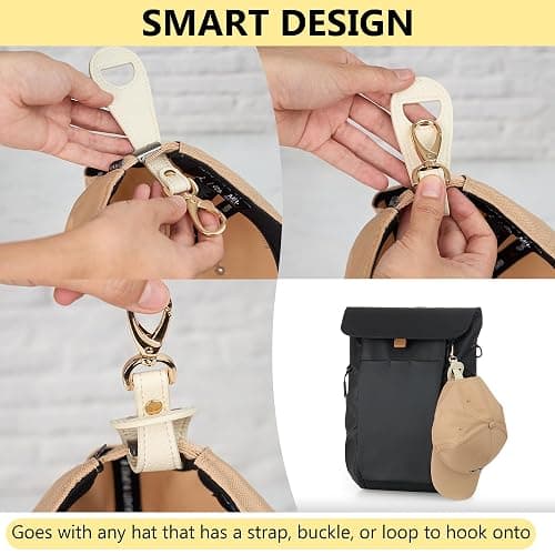 BAREFOOT CARIBOU Hat Clip for Travel, Hands-Free Bag, Backpack, Purse, and Hiking Gear Clip-on Holder Strap for Baseball, Snapback, and Ponytail Caps thumbnail 4