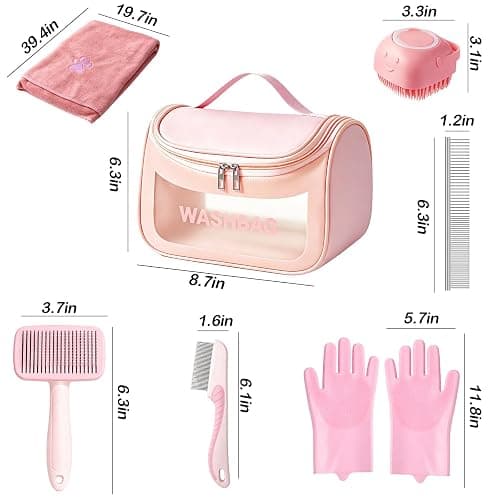 Pet Bath Grooming Kit, Dog Shampoo Brush & Dogs Bath Brush, Complete Dog Bath Supplies, for Short & Long Haired Dogs and Cats thumbnail 7