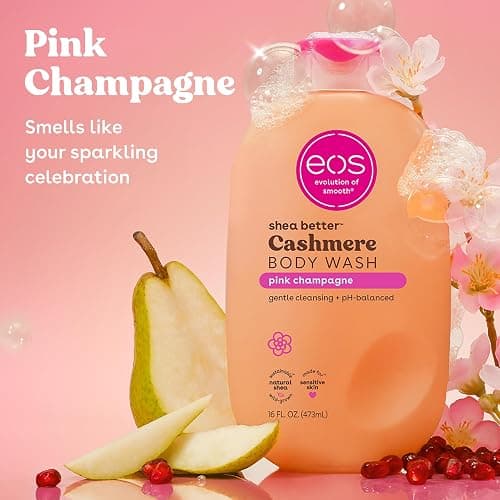 eos Cashmere Body Wash – Pink Champagne, Moisturizing Body Wash, Creamy Gel Formula, with Shea Butter, Glycerin, Vitamin E, pH Balanced, Sensitive Skin, Vegan, 16 fl oz thumbnail 2