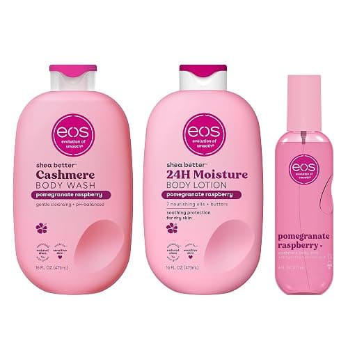 eos Essentials Bundle - Body Wash, Body Mist, Body Lotion - Pomegranate Raspberry - Image 1