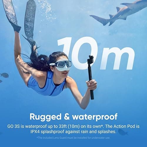 Insta360 GO 3S - 64 GB Black 4K Tiny Portable Vlogging Camera, Hands-Free POVs, Mount Anywhere, 140 Min Battery Life, 10m Waterproof, Pet POV thumbnail 6
