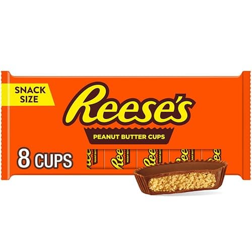 REESE'S Milk Chocolate Snack Size Peanut Butter Cups, Candy Packs, 0.55 oz (8 Count) - Image 1