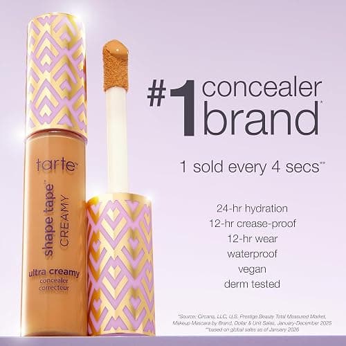tarte shape tape creamy concealer – Full Coverage Makeup with Built-In Eye Cream, 24HR Hydrating Natural Moisturizing Matte Finish for Redness & Fine Lines, Vegan & Cruelty-Free thumbnail 7