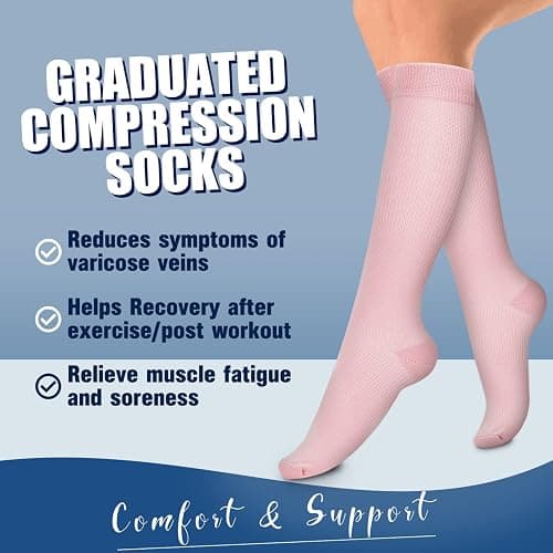Laite Hebe 4 Pairs-Compression Socks for Women&Men Circulation-Best Support for Nurses,Running,Athletic thumbnail 3