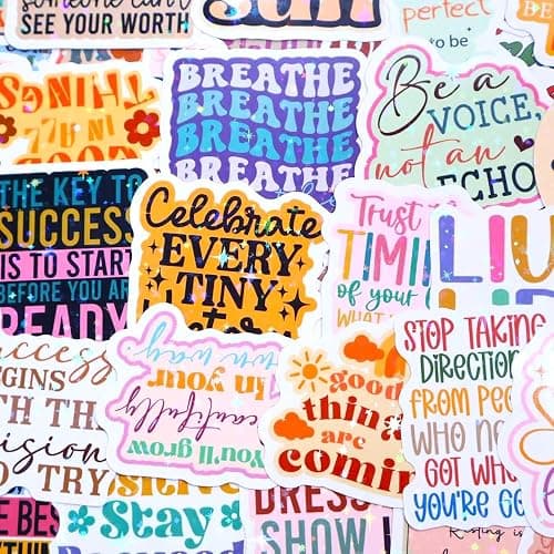 You've Got This by Puraesla - 300Pcs Holographic Motivational Stickers Positive for Vision Board, Affirmation Sticker Pack for Water Bottles, Journalds, Notebooks,Daily Positivity Quote for self Care thumbnail 6