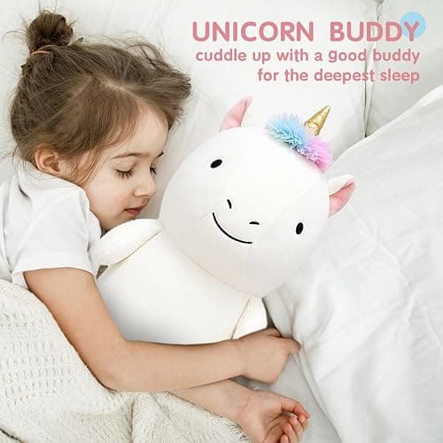 Tianmihou 36” Long Unicorn Plush Body Pillow, Giant Cute Colorful Unicorn Stuffed Animals, Large Unicorn Squishy Soft Plushies Toy, Gifts for Kids Girls and Boys, Birthdays ﻿ thumbnail 5